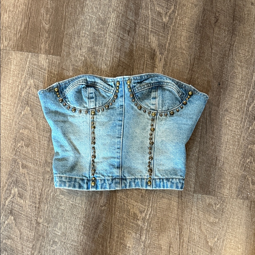 Edikted Studded Denim Top
